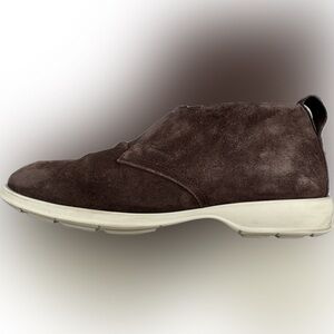 Salvatore Ferragamo Brown Suede Slip-On Loafers